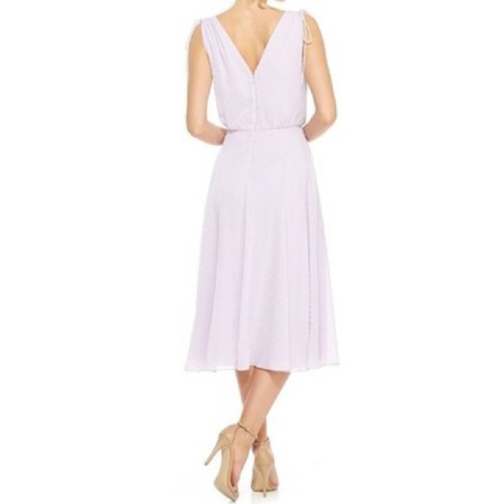 NWOT Gal Meets Glam Hillary Clip Dot Lilac Chiffon Midi Dress Size 2 - Picture 4 of 9